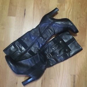 Dollhouse black leather boots 10M